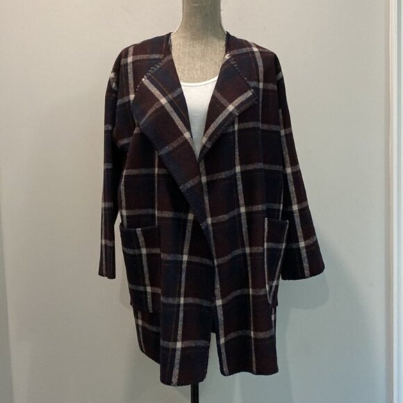 Storm & Marie Wool Plaid Coat Oversized - Picture 7 of 15